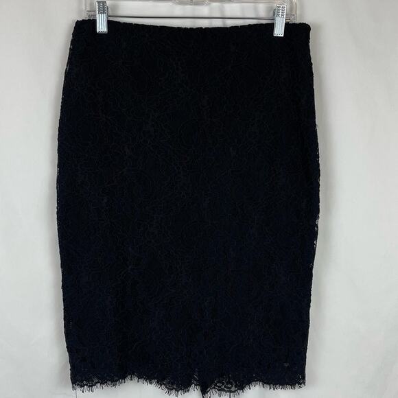 Lauren Ralph Lauren Sheer Black Lace Party Event Pencil Skirt NWT Size 4 - Picture 2 of 13